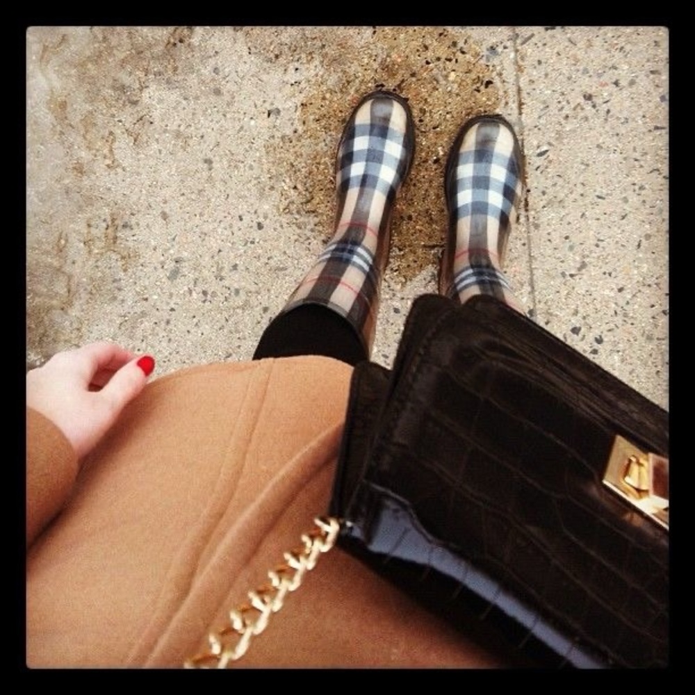 BURBERRY TALL SUPER NOVA CHECK PLAID RUBBER RAINBOOTS SIZE 36 / 6 - Picture 13 of 16